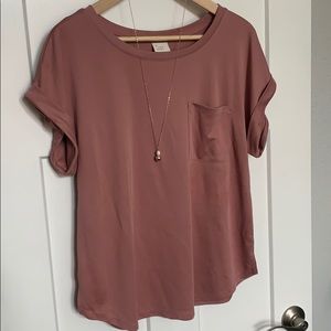 Dusty Rose Shortsleeved Top